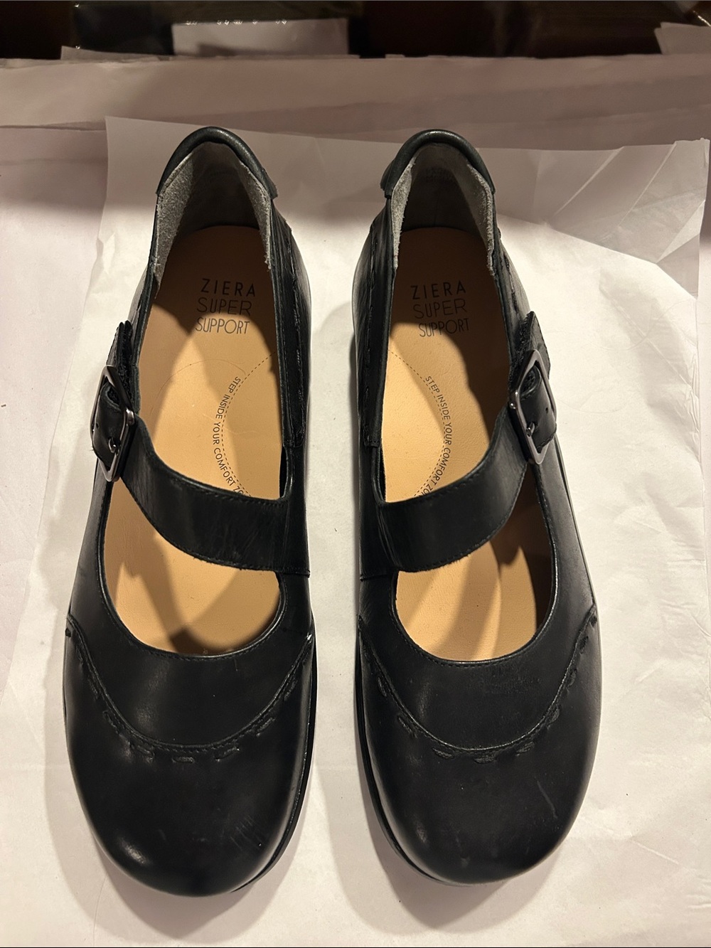 Ziera Black Mary Jane Flats with Support